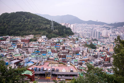 Residential district with buildings in background