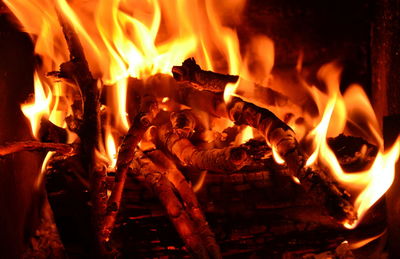 Close-up of bonfire