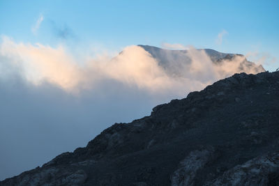 Low angle view of mountain against sky