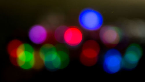 Defocused image of illuminated light bulbs