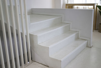 High angle view of staircase in building