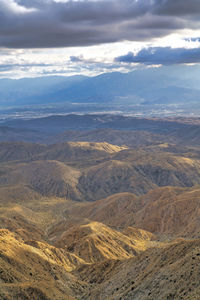 Aerial view of dramatic landscape