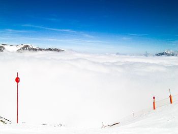 Scenic view of snow against sky