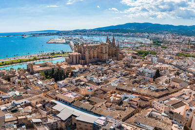 Gothic medieval cathedral of palma de mallorca in spain