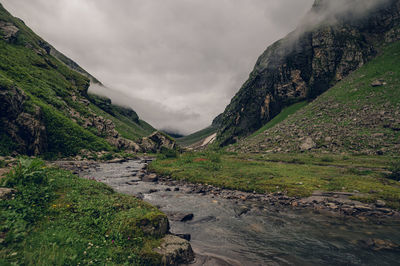 Scenic view of mountains against sky