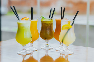 Close-up of drink on table