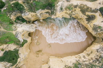 High angle view of beach