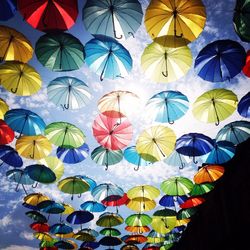 Full frame shot of colorful umbrella