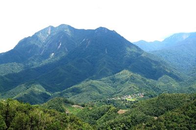 Scenic view of mountains against clear sky