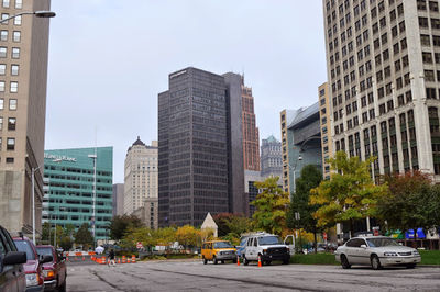 City street with buildings in background