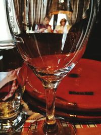 Close-up of beer in glass