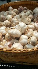 Close-up of wicker basket