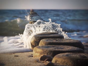 Close-up of rocks in sea