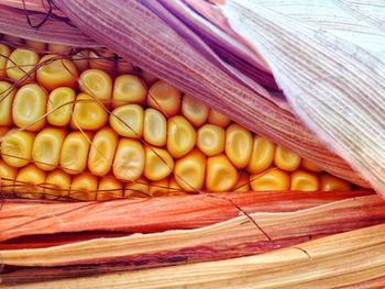 High angle view of pumpkins on table