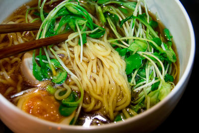 Close-up of soup in bowl