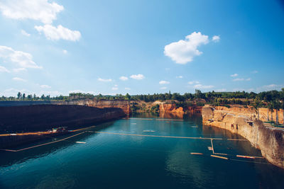 Scenic view of river against sky