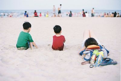 Boy enjoying at beach