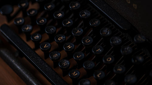 Close-up of typewriter