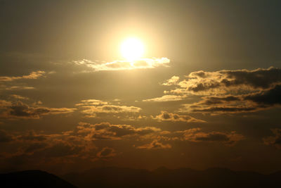 Low angle view of sky at sunset