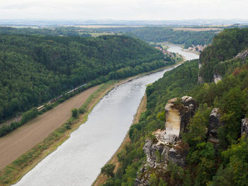 High angle view of landscape against sky