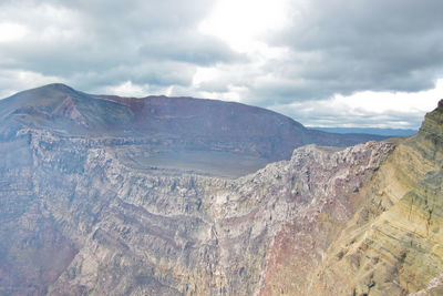 Aerial view of mountains against sky