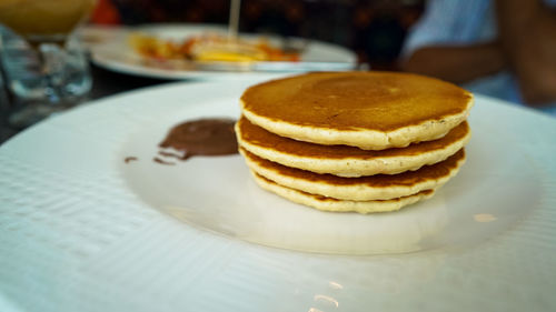 Close-up of cake served on plate