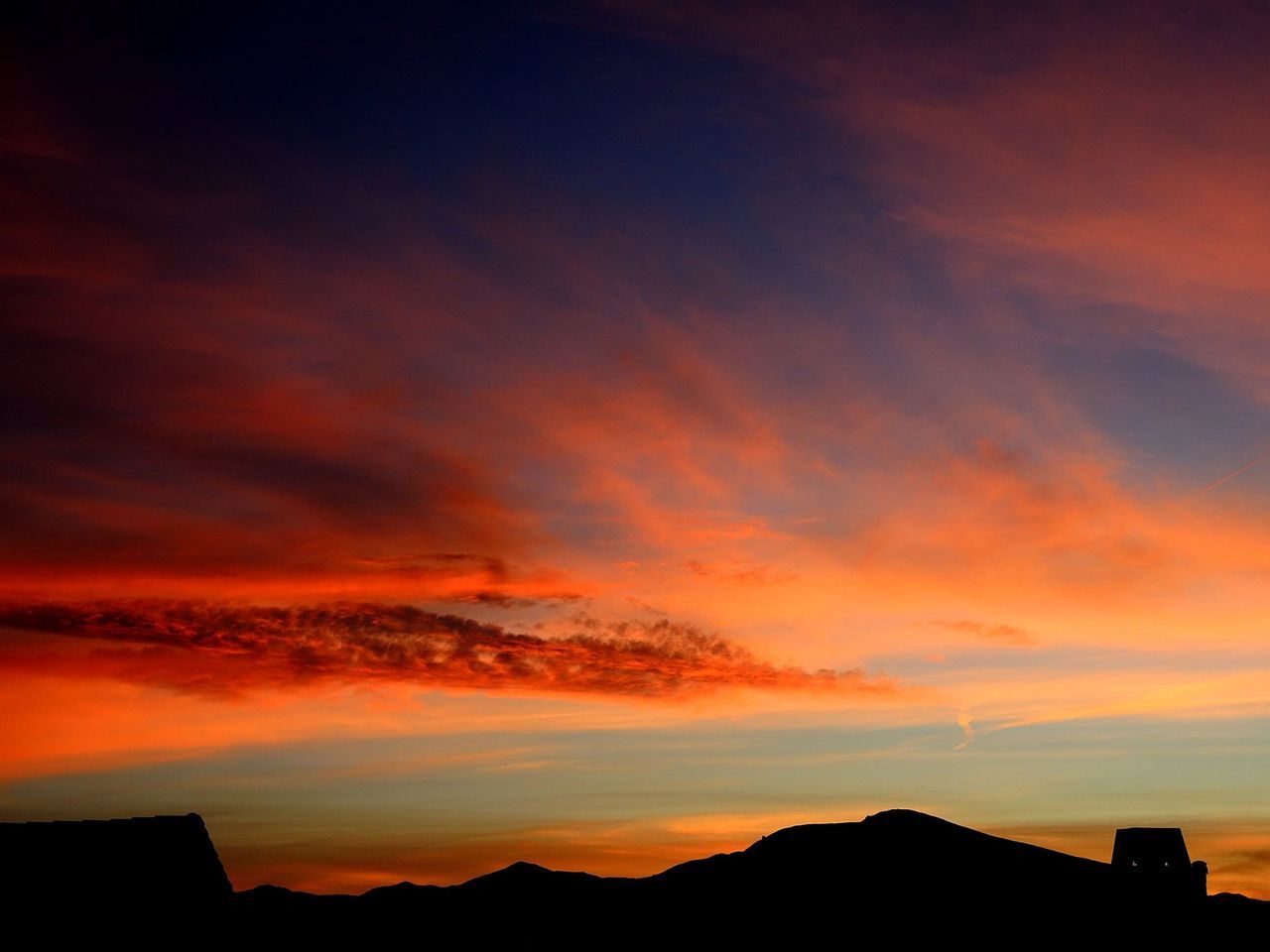 SCENIC VIEW OF SILHOUETTE ORANGE SKY