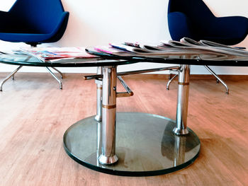 View of empty chairs and tables