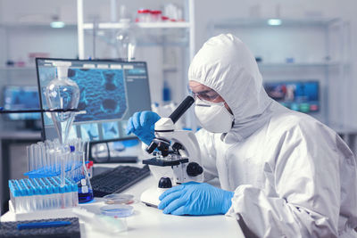 Female scientist working in laboratory