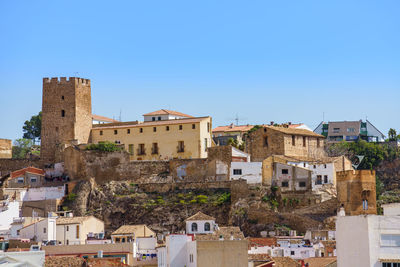 Panoramic view of buñol and its castle in valencia spain.