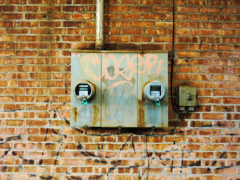 Close-up of old brick wall