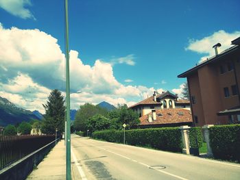 Road against cloudy sky