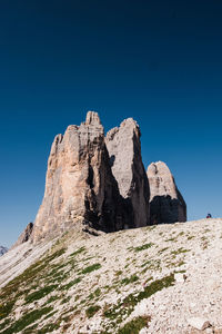 Rock formations of the famous tre cime di lavaredo