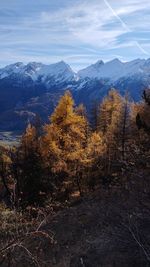 Scenic view of mountains against sky