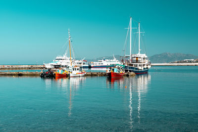 Boats in harbor