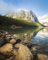 Lake louise reflection banff alberta canada