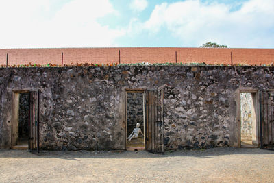 Exterior of old building against sky