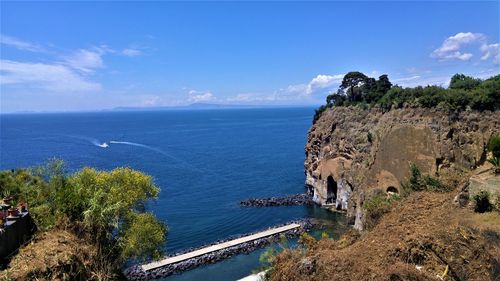 High angle view of sea against sky