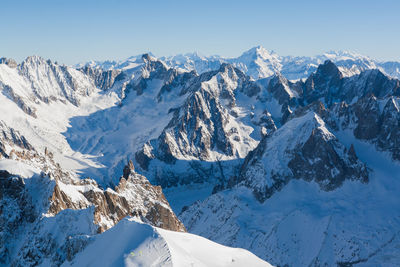 Scenic view of snowcapped mountains