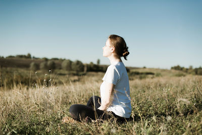 Woman relaxing in nature