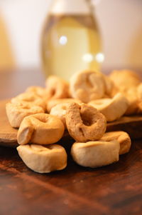 Close-up of cookies on table