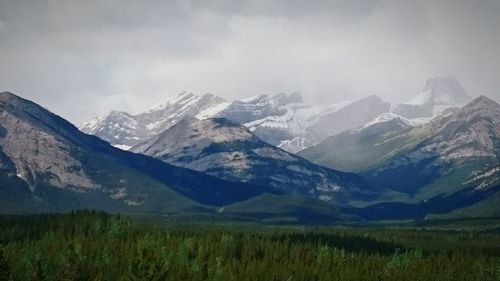 Scenic view of snowcapped mountains