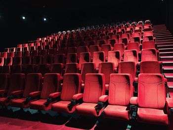 Empty seats arranged at theater