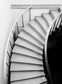 High angle view of spiral staircase in building