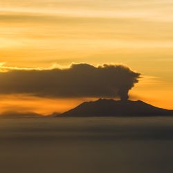 Scenic view of landscape at sunset