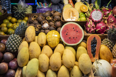 Full frame shot of fruits for sale at market