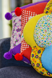 Close-up of multi colored toy on table