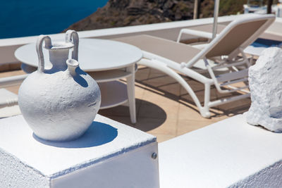 Details in white at the beautiful santorini island