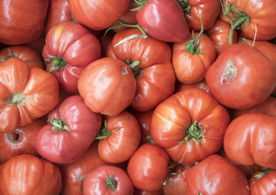 Full frame shot of tomatoes for sale in market