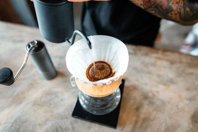 Close-up of coffee on table